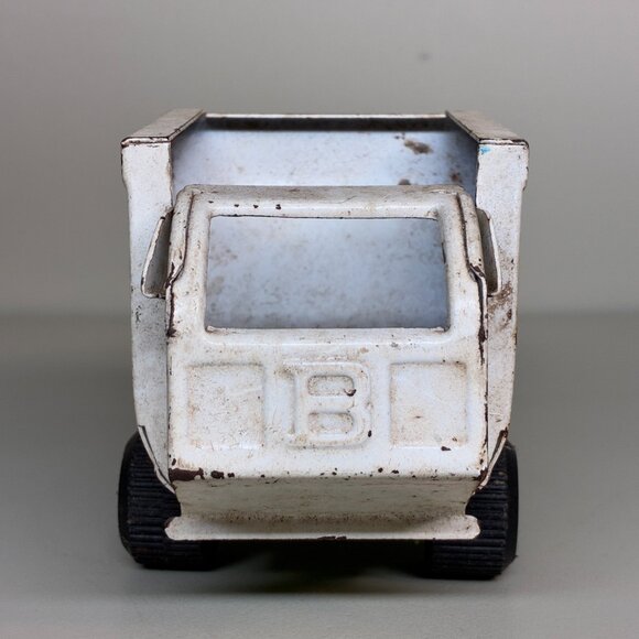 VINTAGE GREEN " BUDDY L " PRESSED STEEL TOY GARBAGE TRUCK - Picture 5 of 10